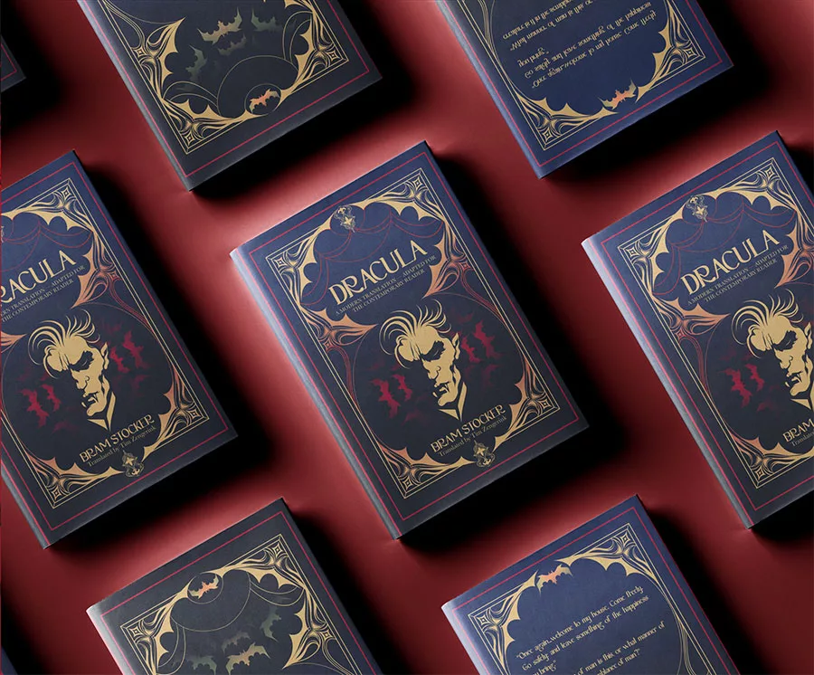 Dracula gothic book cover design visualisation