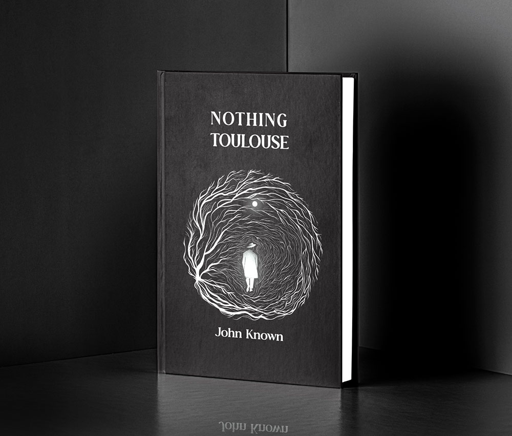 Thumbnail for web Futuristic poetry book cover art mockup