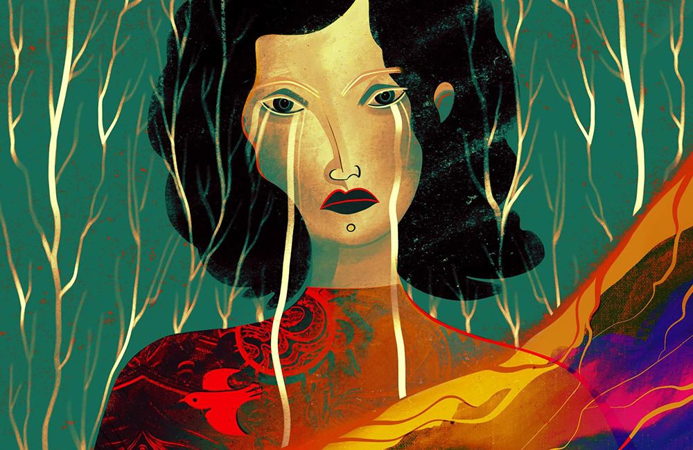thumb for web Crying woman in qifu portrait art