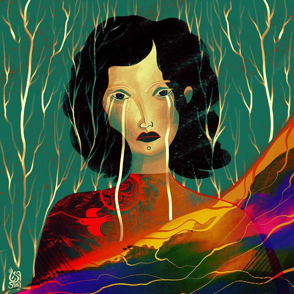 thumb for web Crying woman in qifu portrait art